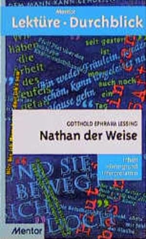Bild des Verkufers fr Lessing: Nathan Der Weise (Lekture - Durchblick) zum Verkauf von Versandantiquariat Felix Mcke