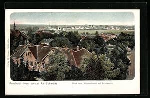 Ansichtskarte Alt-Scherbitz, Blick vom Wasserturm auf die Provinzial-Irren-Anstalt u. Schkeuditz