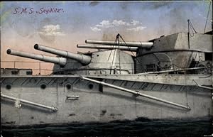 Bild des Verkufers fr Ansichtskarte / Postkarte Deutsches Kriegsschiff, SMS Seydlitz, Geschtze, Kaiserliche Marine zum Verkauf von akpool GmbH