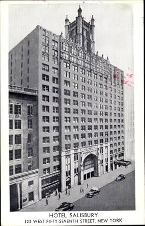 Immagine del venditore per Ansichtskarte / Postkarte New York City USA, Hotel Salisbury, 123 West Fifty-Seventh Street venduto da akpool GmbH