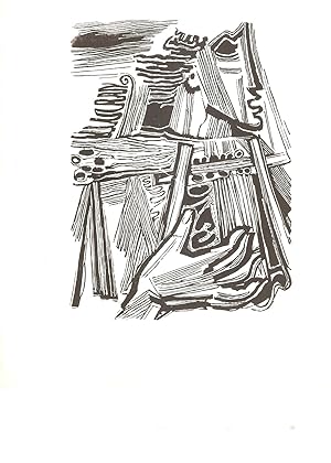 Image du vendeur pour Original-Holzschnitt "Orpheus singt" (1951, WV 538) als Neujahrsgru 1976 vom Originalholzstock neu gedruckt von Fritz Schwarzenberger mis en vente par Antiquariat Andreas Schwarz
