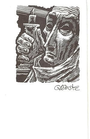 Seller image for Original-Holzschnitt "Der Grossinquisitor" (1948, WV 486) als Neujahrsgru 1989 vom Originalholzstock neu gedruckt von Fritz Schwarzenberger for sale by Antiquariat Andreas Schwarz