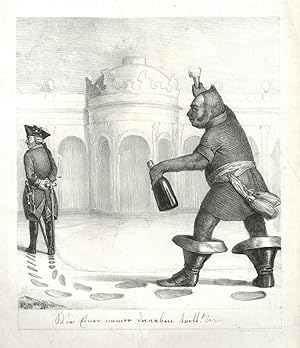 FRIEDRICH WILHELM IV., König von Preußen (1795 - 1861). - Karikatur. "Wie einer immer daneben tri...