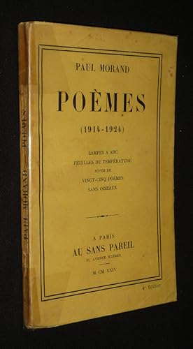 Bild des Verkufers fr Pomes (1914-1924) : Lampes  arc - Feuilles de temprature suivis de vingt-cinq pomes sans oiseaux zum Verkauf von Abraxas-libris