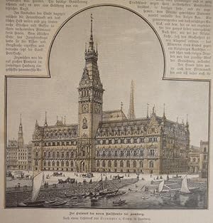 kolorierter Holzstich - Der Entwurf des neuen Rathhauses für Hamburg.