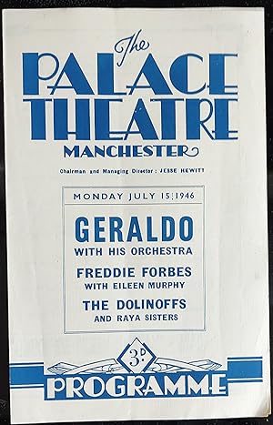Seller image for Geraldo With His Orchestra / freddie Forbes with Eileen Murphy / The Dolinoffs And Raya Sisters July 15, 1946 for sale by Shore Books