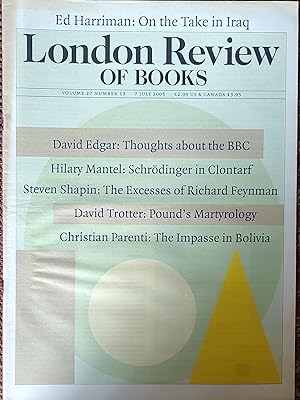 Seller image for London Review Of Books 7 July 2005 for sale by Shore Books