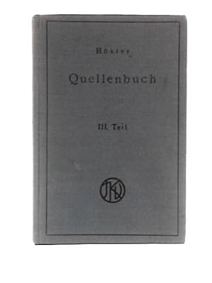 Seller image for Quellenbuch Zur Judischen Geschichte Und Literatur, III Teil for sale by World of Rare Books