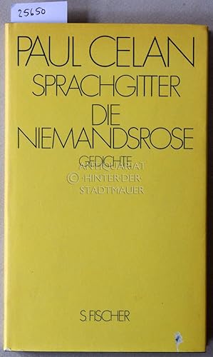 Seller image for Sprachgitter. Die Niemandsrose. Gedichte. for sale by Antiquariat hinter der Stadtmauer