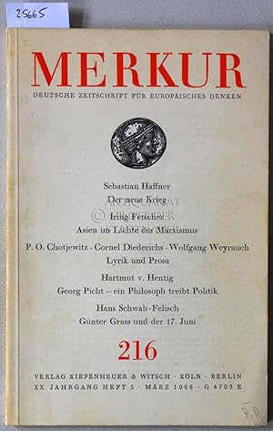 Merkur - Deutsche Zeitschrift für europäisches Denken. 216. (Einzelheft, 20. Jahrgang, Heft 3, Mä...