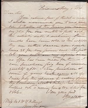 1828 Group of 7 Handwritten Letters from E. J. Mallett (Providence, Rhode-Island) to N & WW Billi...