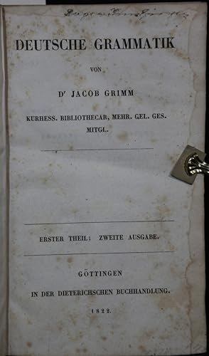 Deutsche Grammatik. 1. Theil (einzeln). 2. Ausgabe.
