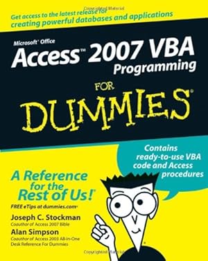 Seller image for Access 2007 VBA Programming For Dummies by Stockman, Joseph C., Simpson, Alan [Paperback ] for sale by booksXpress