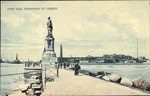 Bild des Verkufers fr Ansichtskarte / Postkarte Port Said gypten, Ferdinand de Lesseps, Denkmal zum Verkauf von akpool GmbH