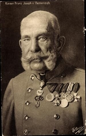 Ansichtskarte / Postkarte Kaiser Franz Joseph I., Portrait, Orden, Uniform