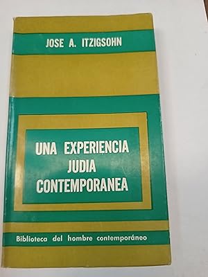 Seller image for Una experiencia judia contemporanea for sale by Libros nicos