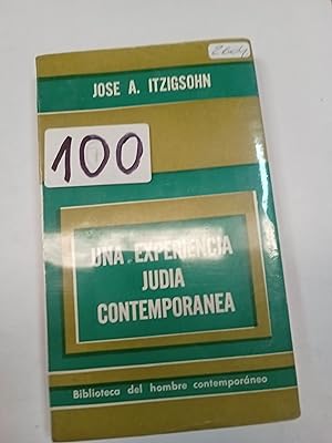 Imagen del vendedor de Un experiencia judia contemporanea a la venta por Libros nicos