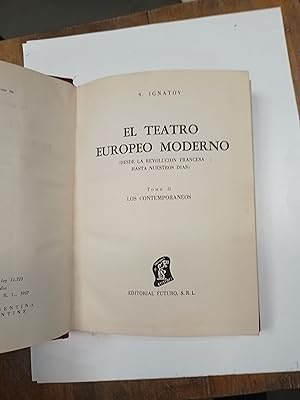 Imagen del vendedor de El teatro europeo moderno a la venta por Libros nicos