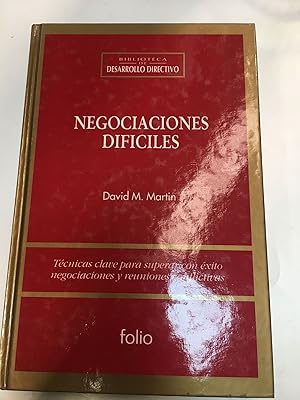 Seller image for Negociaciones dificles for sale by Libros nicos