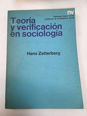 Imagen del vendedor de Teoria y verificacion en sociologia a la venta por Libros nicos