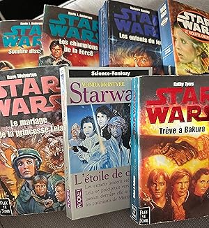 Seller image for Lot de 7 livres Star Wars Sombre disciple Les champions de la force Les enfants des Jedi Le mariage de la princesse Lea Le nouvel ordre Jedi L toile de cristal Trve a Bakura for sale by Lioudalivre