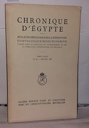 Chronique d'Égypte N° 65 Bulletin périodique de la fondation égyptologique Reine Élisabeth