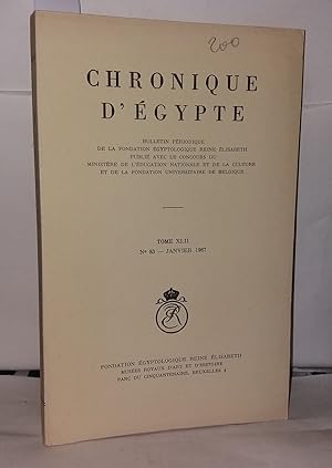 Seller image for Chronique d'gypte N 83 Bulletin priodique de la fondation gyptologique Reine lisabeth for sale by Librairie Albert-Etienne