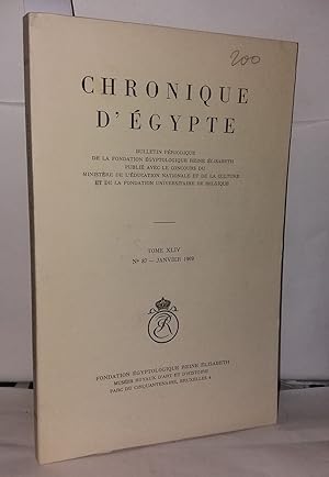 Seller image for Chronique d'gypte N 87 Bulletin priodique de la fondation gyptologique Reine lisabeth for sale by Librairie Albert-Etienne