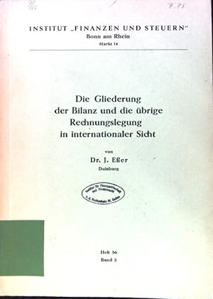 Bild des Verkufers fr Die Gliederung der Bilanz und die brige Rechnungslegung in internationaler Sicht. Schriftenreihe des Instituts Finanzen und Steuern ; H. 56, Band 2; zum Verkauf von books4less (Versandantiquariat Petra Gros GmbH & Co. KG)