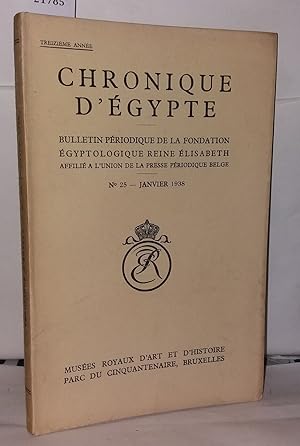 Seller image for Chronique d'gypte N 25 Bulletin priodique de la fondation gyptologique Reine lisabeth for sale by Librairie Albert-Etienne