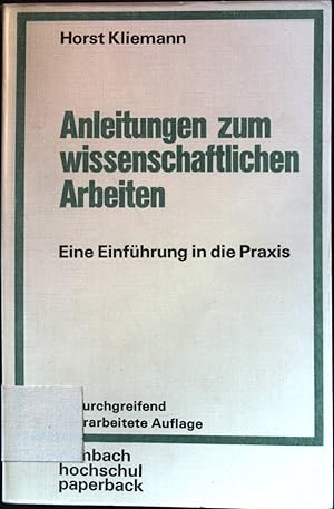 Imagen del vendedor de Anleitungen zum wissenschaftlichen Arbeiten : Eine Einfhrung in die Praxis. Bd. 15. a la venta por books4less (Versandantiquariat Petra Gros GmbH & Co. KG)