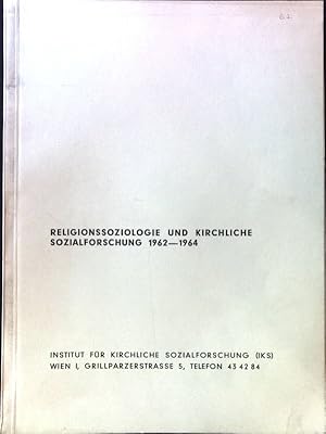 Seller image for Religionssoziologie und kirchliche Sozialforschung 1962-1964. Handreichung; Nr 2 for sale by books4less (Versandantiquariat Petra Gros GmbH & Co. KG)