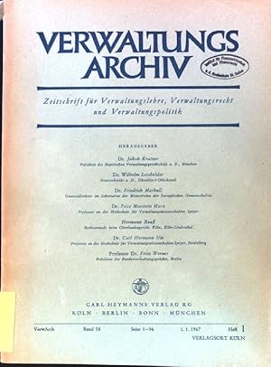 Bild des Verkufers fr Probleme einer Neurodnung des Finanz- und Haushaltsrechts. - in: Verwaltungsarchiv. Zeitschrift fr Verwaltungslehre, Verwaltungsrecht und Verwaltungspolitik. Band 58, Heft 1; zum Verkauf von books4less (Versandantiquariat Petra Gros GmbH & Co. KG)