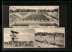 Bild des Verkufers fr Ansichtskarte Cottbus, Schwimmstadion Friedrich Ludwig Jahn zum Verkauf von Bartko-Reher