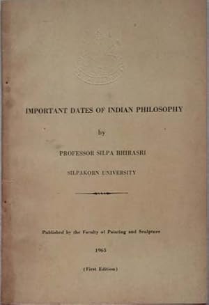 Image du vendeur pour Important Dates of Indian Philosophy mis en vente par SEATE BOOKS