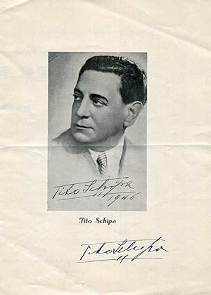 Tito Schipa Autograph | signed programmes / books