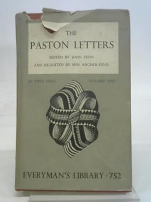 Image du vendeur pour The paston letters volume one (everyman's library 752) mis en vente par World of Rare Books