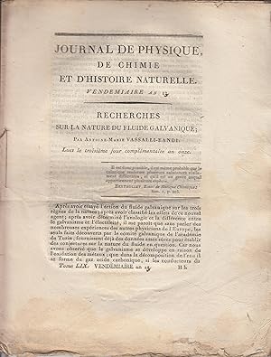 Seller image for Recherches sur la nature du fluide galvanique / for sale by PRISCA