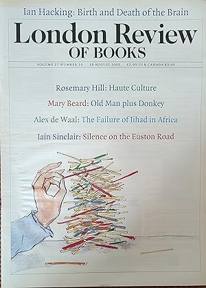 Image du vendeur pour London Review Of Books 18 August 2005 mis en vente par Shore Books