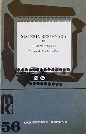 Imagen del vendedor de MATERIA RESERVADA. a la venta por Libreria Lopez de Araujo