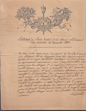 Imagen del vendedor de Manuscrit de Bigot de Preameneu Lettre signe et date u 14 juin 1822 a la venta por PRISCA