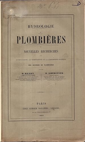 Image du vendeur pour L' hydrologie de Plombires mis en vente par PRISCA