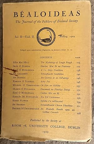 Bealoideas; The Journal of The Folklore of Ireland Society; Iml.II-Uimh. II ; Nodlaig 1929