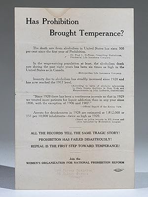 Series of Four Broadsides Advocating Repeal of Prohibition
