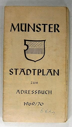 Seller image for Mnster. Stadtplan zum Adressbuch 1969/70. Mastab: 1:15.000 + Verkehrsplan der stdtischen Autobusse. for sale by Brbel Hoffmann