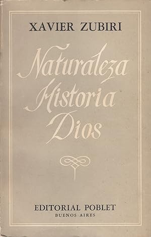 Imagen del vendedor de NATURALEZA HISTORIA DIOS a la venta por Libreria Rosela