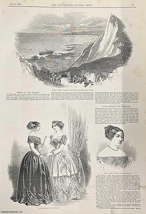 Image du vendeur pour The Wreck of the East Indiaman the 'Tigress' at Shakespeare Cliff, Dover. An original woodcut engraving, with accompanying text from the Illustrated London News, 1849. mis en vente par Cosmo Books