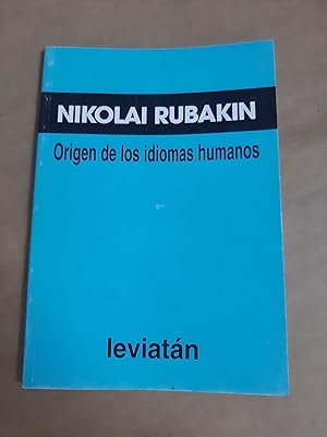 Seller image for Origen de los idiomas humanos for sale by Libros nicos