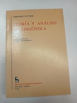 Imagen del vendedor de Teoria y analisis en lingustica a la venta por Libros nicos