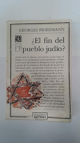 Image du vendeur pour El fin del pueblo judio? mis en vente par Libros nicos